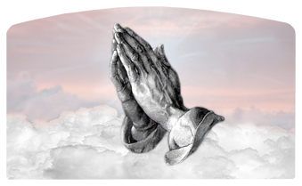 DACRO-103-PK Praying Hands Clouds Pink